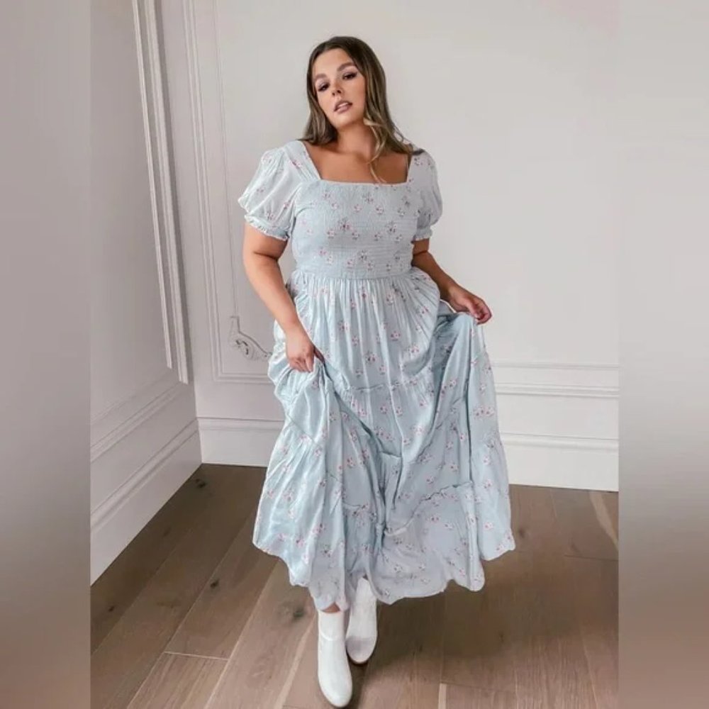 JessaKae Alice Blue Maxi Dress 3X NWT